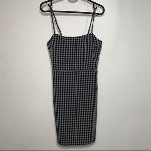 Back Tie Plaid Mini Dress